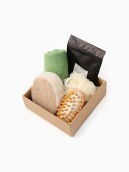 Подарочный набор «Этель» Avocado, полотенце 30×60 см, мочалка, массажёр