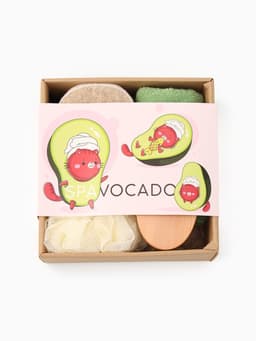 Подарочный набор «Этель» Avocado, полотенце 30×60 см, мочалка, массажёр