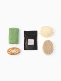 Подарочный набор «Этель» Avocado, полотенце 30×60 см, мочалка, массажёр