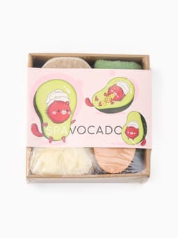 Подарочный набор «Этель» Avocado, полотенце 30×60 см, мочалка, массажёр