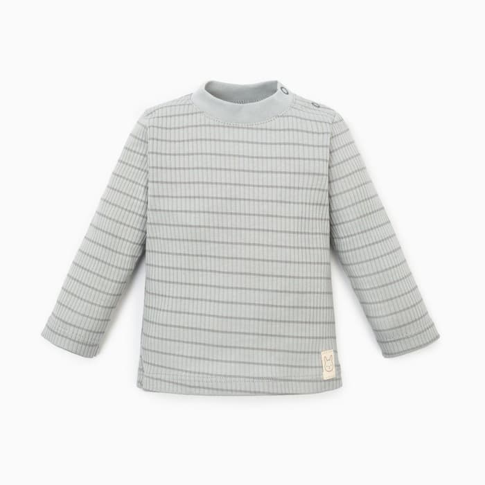 Лонгслив «Крошка Я» BASIC LINE, рост 62-68 см, полоска серая