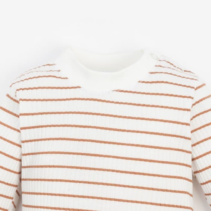 Лонгслив «Крошка Я» BASIC LINE, рост 68-74 см, полоска бежевая