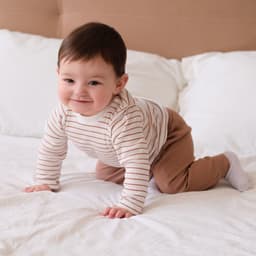 Лонгслив «Крошка Я» BASIC LINE, рост 68-74 см, полоска бежевая