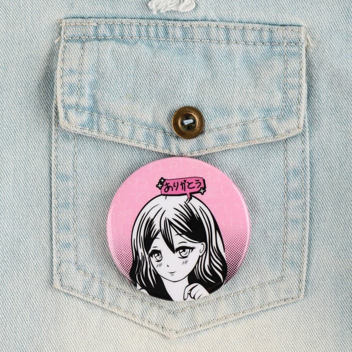 Значок закатной «Аниме милая девочка», d=5.6 см