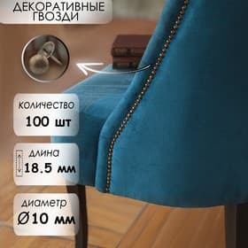 Гвозди ТУНДРА, декоративные, обивочные, 10×18.5 мм, бронза, 100 шт.