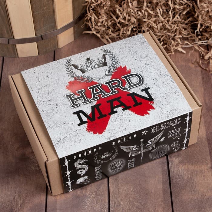 Набор подарочный «Этель» Hard man, полотенце 30×60 см, мочалка, расчёска