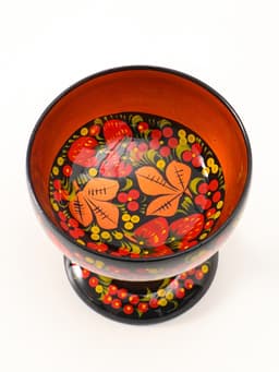 Конфетница на ножке «Сласть», 14.5×15 см, дерево, хохлома