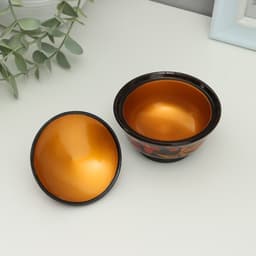 Солонка с крышкой «Ягодка», 9×6.5 см, хохлома, дерево