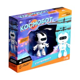 Летающая игрушка «Космобот», работает от аккумулятора, цвет бело-чёрный
