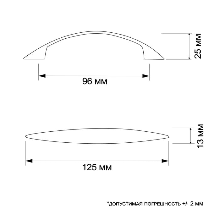 Ручка-скоба мебельная (мод.1012-96), м/о 96 мм, цвет золото