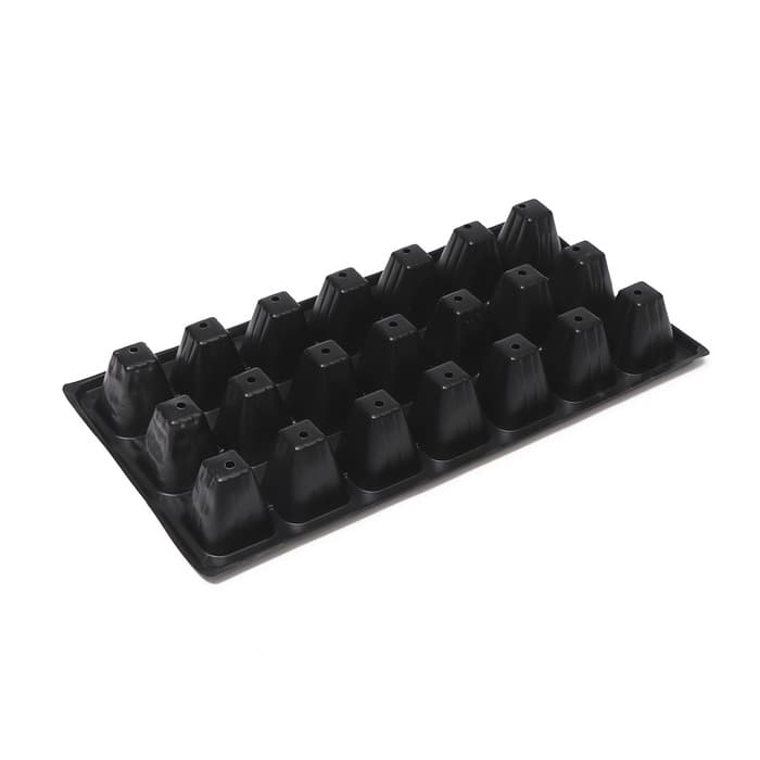 Кассета для рассады, 21 ячейка по 150 мл, пластик, чёрная, 54×28×7 см, Greengo