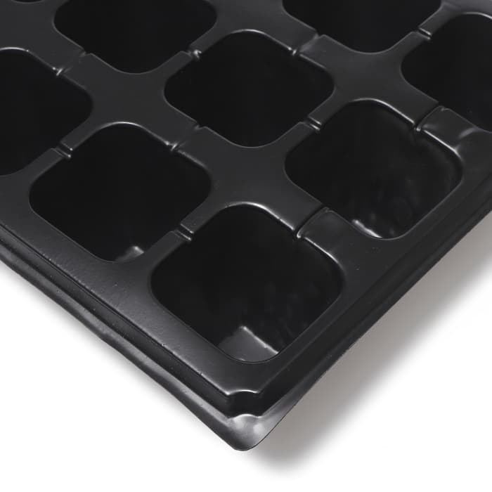 Кассета для рассады, 21 ячейка по 150 мл, пластик, чёрная, 54×28×7 см, Greengo