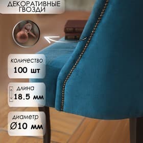 Гвозди ТУНДРА, декоративные, обивочные, 10×18.5 мм, медь, 100 шт.