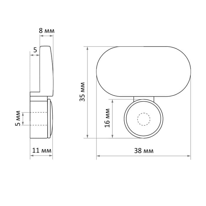 Зеркалодержатель, без сверления, цвет хром