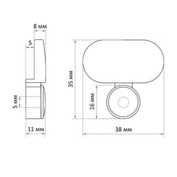 Зеркалодержатель, без сверления, цвет хром