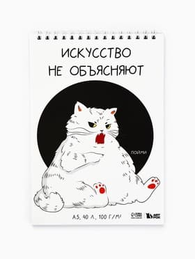 Скетчбук А5, 40 л 100 г/м² «Кот»