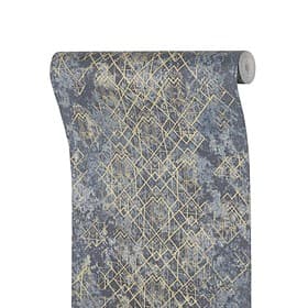 Бумажные обои для стены «Гэтсби 1075-10», 0.53×10.05 м, цвет синий/золотистый