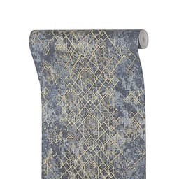 Бумажные обои для стены «Гэтсби 1075-10», 0.53×10.05 м, цвет синий/золотистый