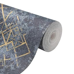 Бумажные обои для стены «Гэтсби 1075-10», 0.53×10.05 м, цвет синий/золотистый