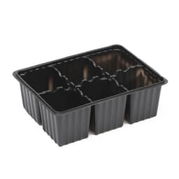 Кассета для рассады, 6 ячеек по 120 мл, пластик, чёрная, набор 5 шт.