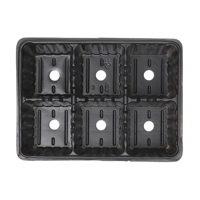 Кассета для рассады, 6 ячеек по 120 мл, пластик, чёрная, набор 5 шт.