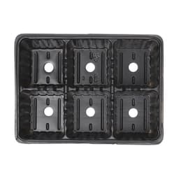 Кассета для рассады, 6 ячеек по 120 мл, пластик, чёрная, набор 5 шт.