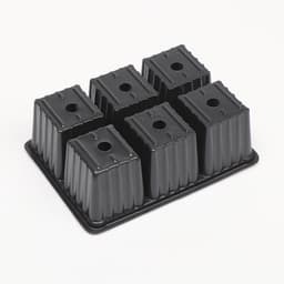 Кассета для рассады, 6 ячеек по 120 мл, пластик, чёрная, набор 5 шт.