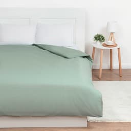 Пододеяльник евро «Этель» Plain collection, 200×215 см, поплин, зелёный