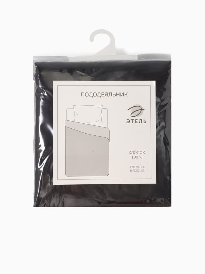 Пододеяльник 2-спальный «Этель», 175×215 см, поплин, чёрный