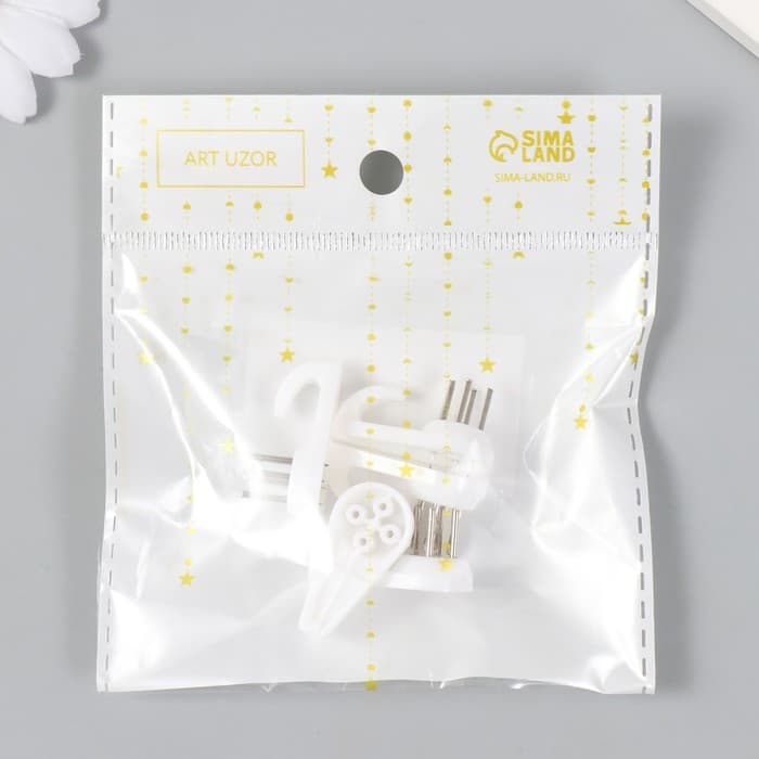 Крючок универсальный, пластик, металл, набор 5 шт., 3×1.5 см