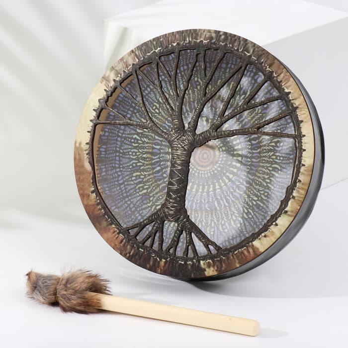 Шаманский бубен «Мозаика», музыкальный инструмент, с колотушкой, 5×25×25 см