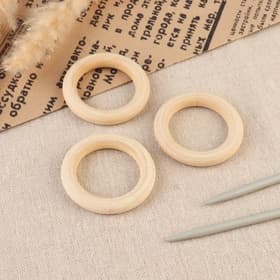 Набор колец для макраме, деревянные, d=3.33/5 см, 3 шт.