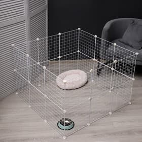 Вольер, 210×210×35 см, 24 секции, звено 35×35 см, металл, белый