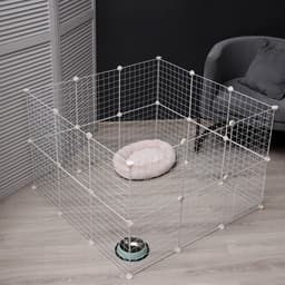 Вольер, 210×210×35 см, 24 секции, звено 35×35 см, металл, белый