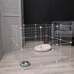 Вольер, 210×210×35 см, 24 секции, звено 35×35 см, металл, белый