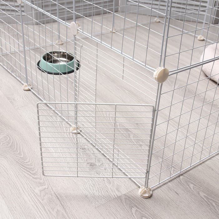 Вольер, 210×210×35 см, 24 секции, звено 35×35 см, металл, белый