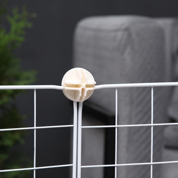 Вольер, 210×210×35 см, 24 секции, звено 35×35 см, металл, белый