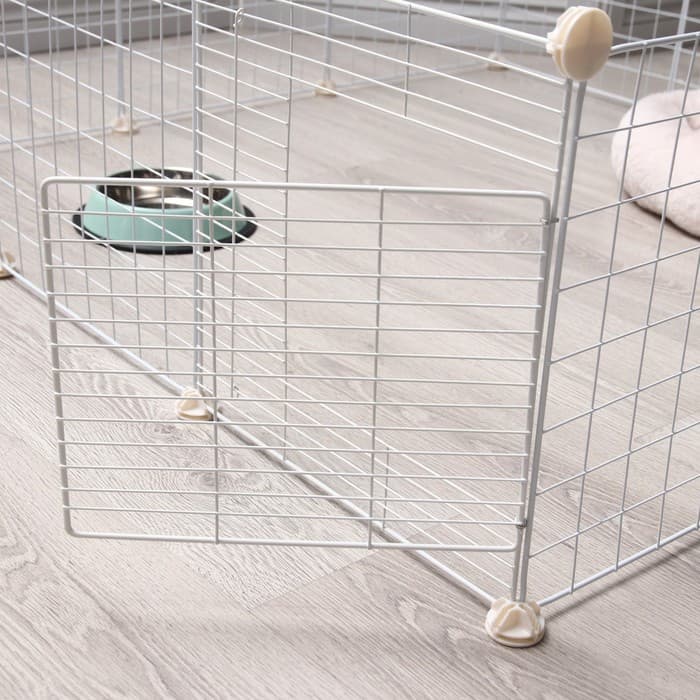 Вольер, 105×105×35 см, 12 секций, звено 35×35 см, металл, белый