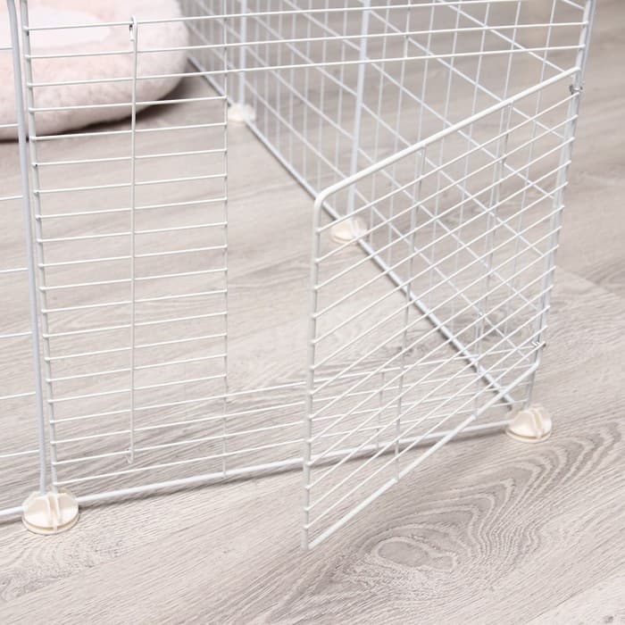 Вольер, 105×105×35 см, 12 секций, звено 35×35 см, металл, белый