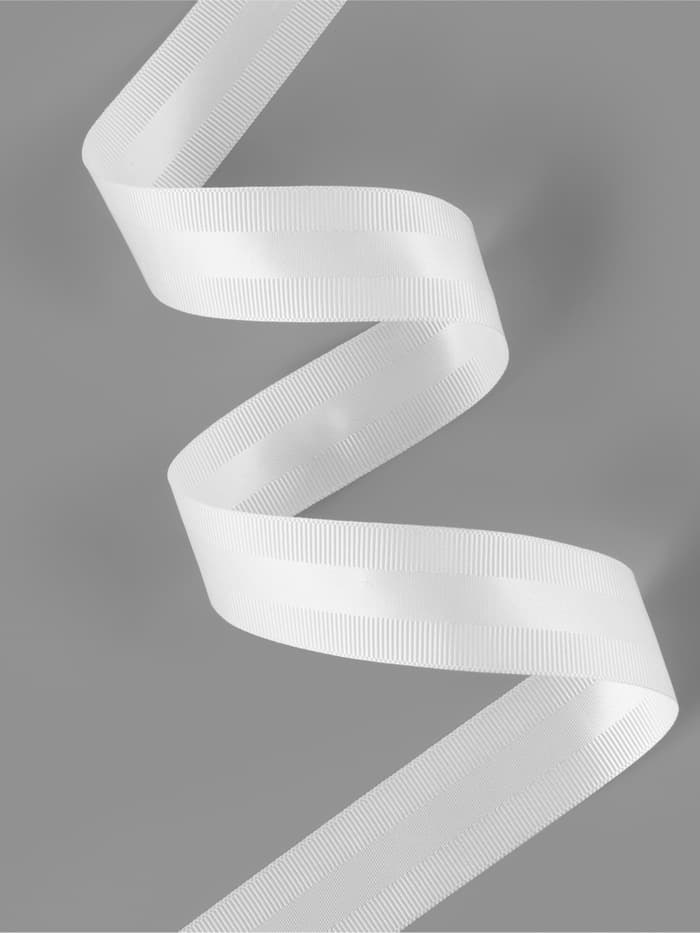 Лента декоративная, репсовая, атласная, 25 мм, 18±1 м, белая №001