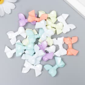Декор для творчества пластик «Бантик пастельные оттенки», 0.8×2.4×3.4 см, МИКС