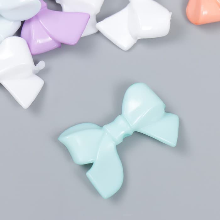 Декор для творчества пластик «Бантик пастельные оттенки», 0.8×2.4×3.4 см, МИКС
