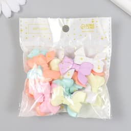 Декор для творчества пластик «Бантик пастельные оттенки», 0.8×2.4×3.4 см, МИКС