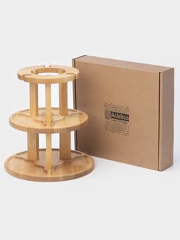 Менажница Adelica, 3-х ярусная с подставкой для вина, d=30×1.8 см, d=26×1.8 см, d=20×1.8 см, дерево берёза, в подарочной коробке