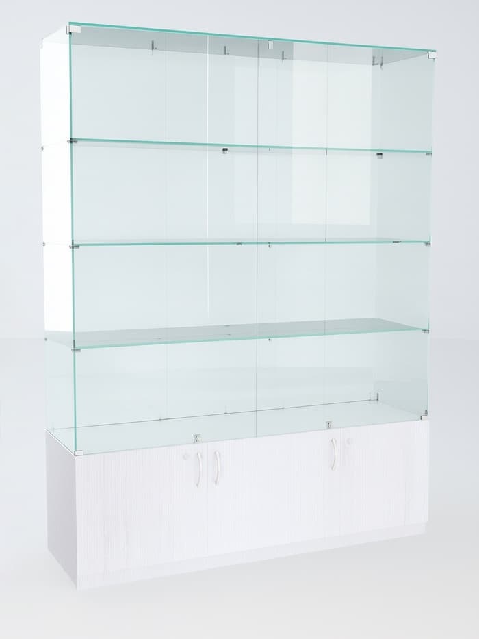 Витрина В 152 ВД, 1520×450×2050, ЛДСП, стекло, белая