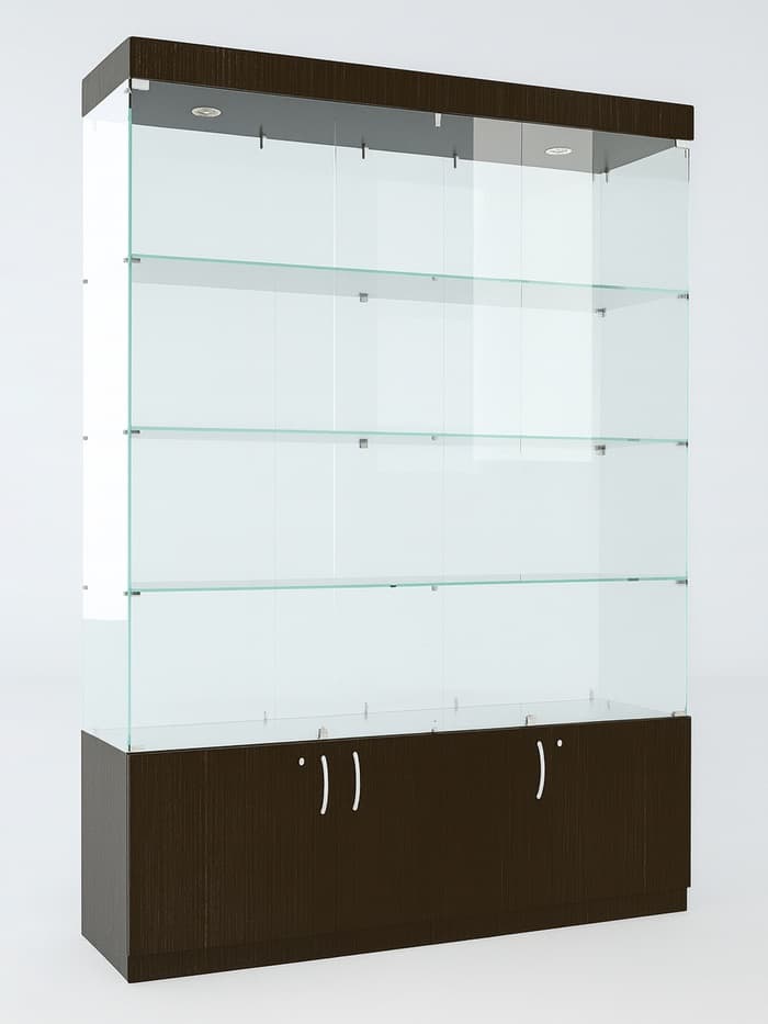 Витрина В 154 ВД, 1520×450×2150, ЛДСП, стекло, цвет венге
