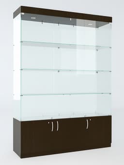 Витрина В 154 ВД, 1520×450×2150, ЛДСП, стекло, цвет венге