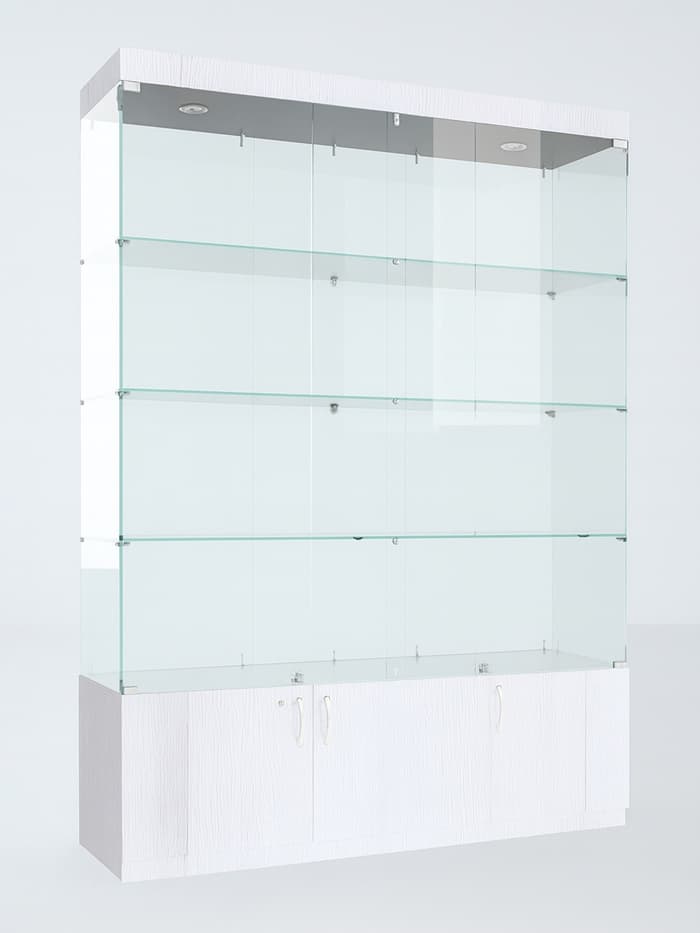 Витрина В 154 ВД, 1520×450×2150, ЛДСП, стекло, белая