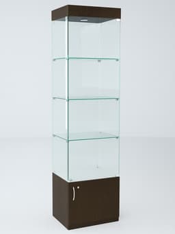 Шкаф пенал «П54 ВД», 520×450×2150 мм, ЛДСП, стекло, цвет венге