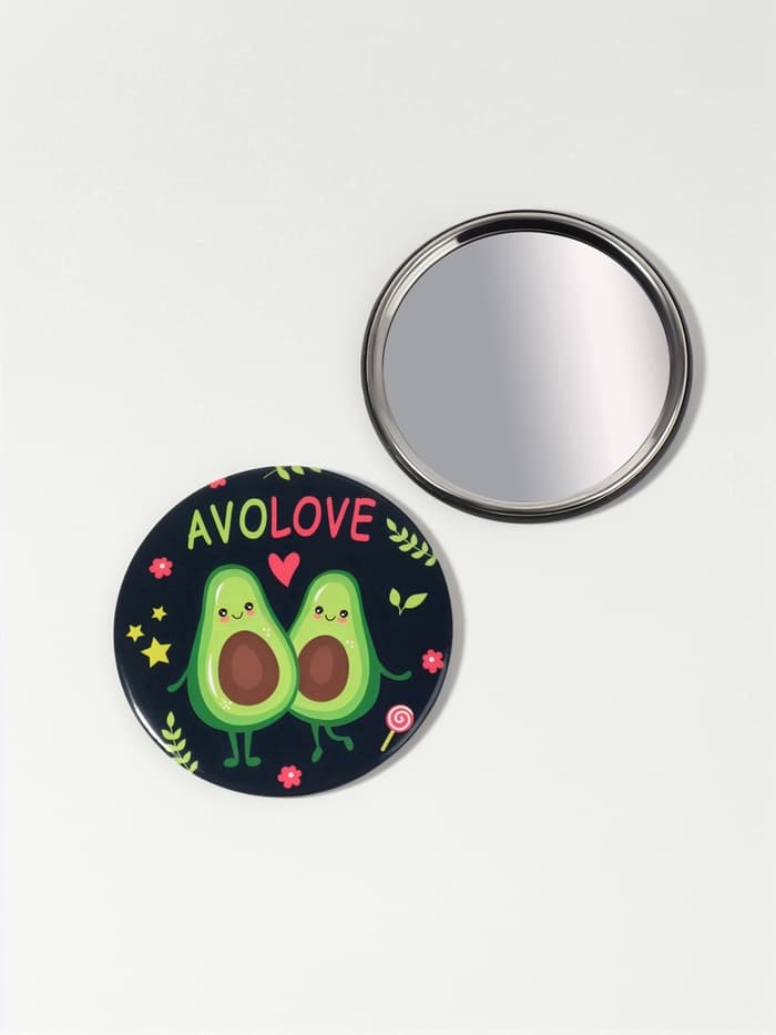 Зеркало карманное AVOLOVE, d=7 см, разноцветное